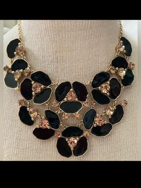 Kate Spade New York disco pansy bib flower statement necklace